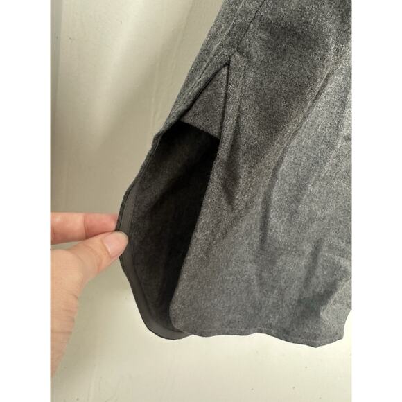 Club Monaco Women’s Gray 100% Wool Button Front Long Sleeve Shirt Dress Sz Large - Picture 6 of 9